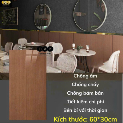 Bộ 15 Tấm Xốp Dán Tường 3D PVC Vân Đá 60x30cm Keo Sẵn Dày 2,5mm Cao Cấp, Sang trọng