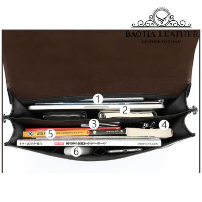 Cặp công sở nam cao cấp BHM8582 Da bò nguyên tấm chống nước, vừa laptop 14inch