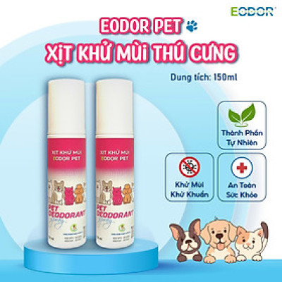 Khử mùi hôi thú cưng cao cấp Eodor Pet 150ml. Công nghệ vi bọc phân tử đến từ Hoa Kỳ