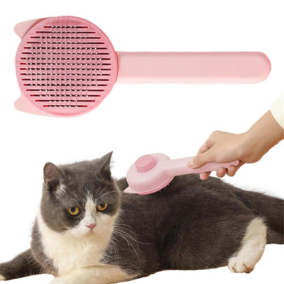 Lược Chải Lông Có Nút Bấm Đẩy Lông Thừa Cho Chó Mèo Hình Tai Mèo - YonaPetshop