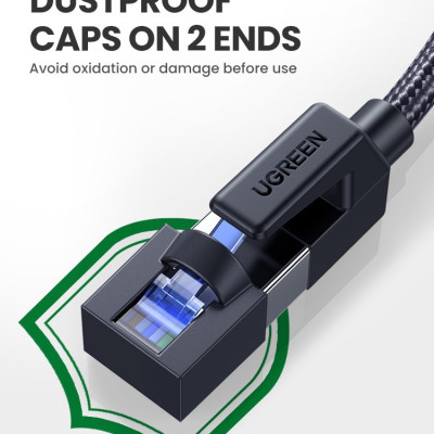 Cáp mạng Cat8 đúc sẵn bọc dù dài 10M Ugreen 30795 hàng chính hãng