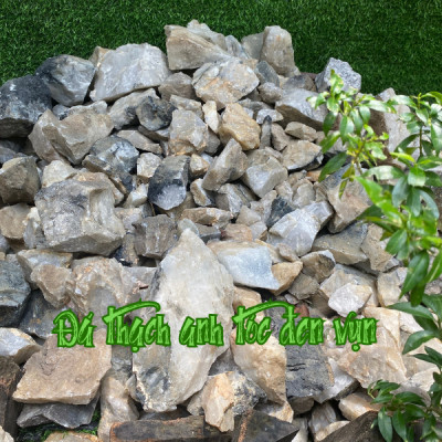 Đá thạch anh tóc đen thô vụn 4x6cm NHASAN rải sàn trấn trạch, chôn nền tăng sinh khí, bồi hoàn long mạch