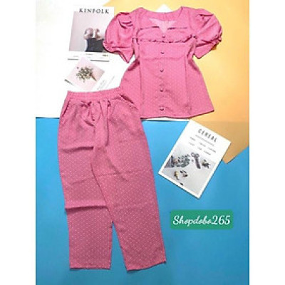 Đồ bộ nữ,đồ ngủ mặc nhà lửng 9 tấc vải lụa mango BL 49 họa tiết dễ thương size 47-60kg.