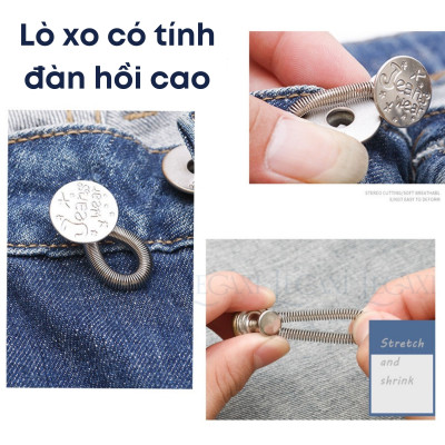 Nút Mở Rộng Thắt Lưng, Nới rộng Eo Quần, Khóa Điều Chỉnh Chân Váy Cổ Áo Sơ Mi Lò Xo Hoa Cúc Jeans Denim Legaxi