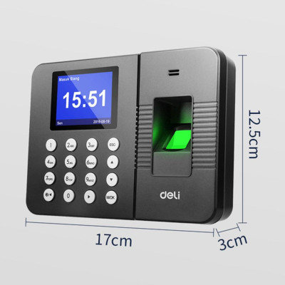 Máy chấm công quét vân tay Deli – màu đen - E3960