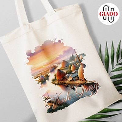 Túi canvas GIADO, túi vải bố, túi tote mẫu Vĩnh Long lò gạch