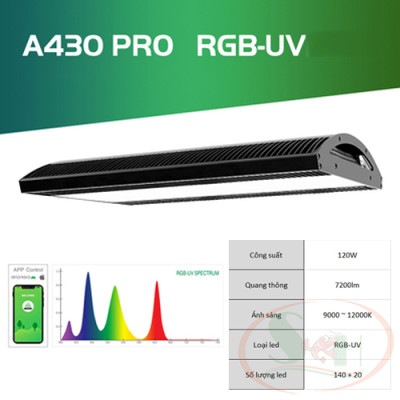 Đèn led Week ARK A430 Pro series chip led rgb uv cao cấp bể cá tép thủy sinh