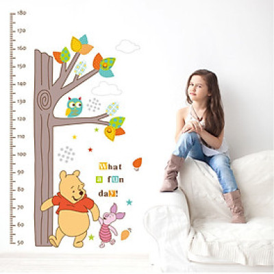 Decal tranh dán tường thước đo chiều cao Gấu Pooh vui vẻ AmyShop DTD009 (70 x 135 cm)