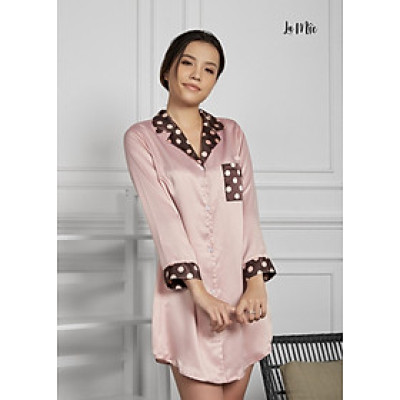 Đầm Pijama Lụa Hàn Cổ Bẻ Maxivic, La Mộc MM112120