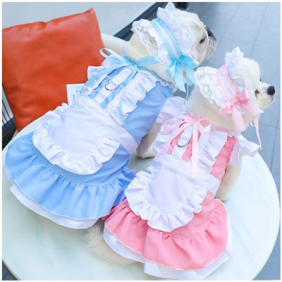 Váy hầu gái cho Chó Mèo , Váy tạp dề cho thú cưng , Quần Áo Thú Cưng