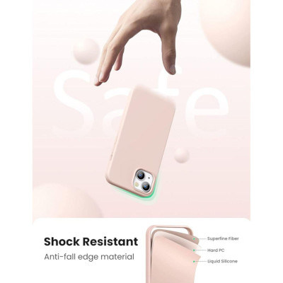 Ugreen UG90256LP544TK 6.1 inch màu hồng nhạt Ốp Lưng dành cho cho iPhone 13 bằng Silicone - HÀNG CHÍNH HÃNG