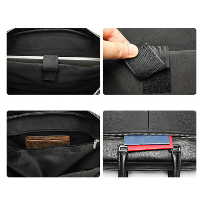 Cặp công sở nam da bò thật BAOHA LEATHER BHM9660 vừa laptop 15inch, phom cứng