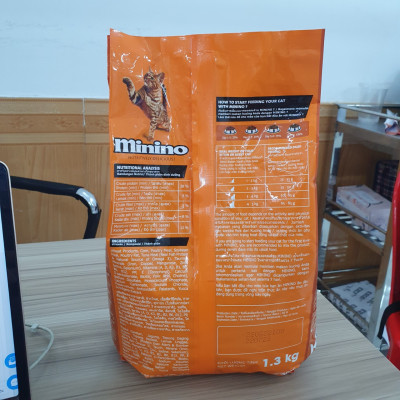 Thức ăn cho mèo con & mèo trưởng thành Minino Tuna Flavored vị cá ngừ gói 1.3kg