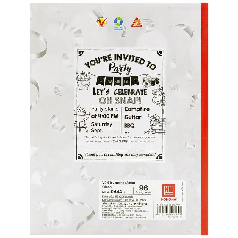 Vở 4 Ô Ly Ngang 96 Trang 58gsm Class Let