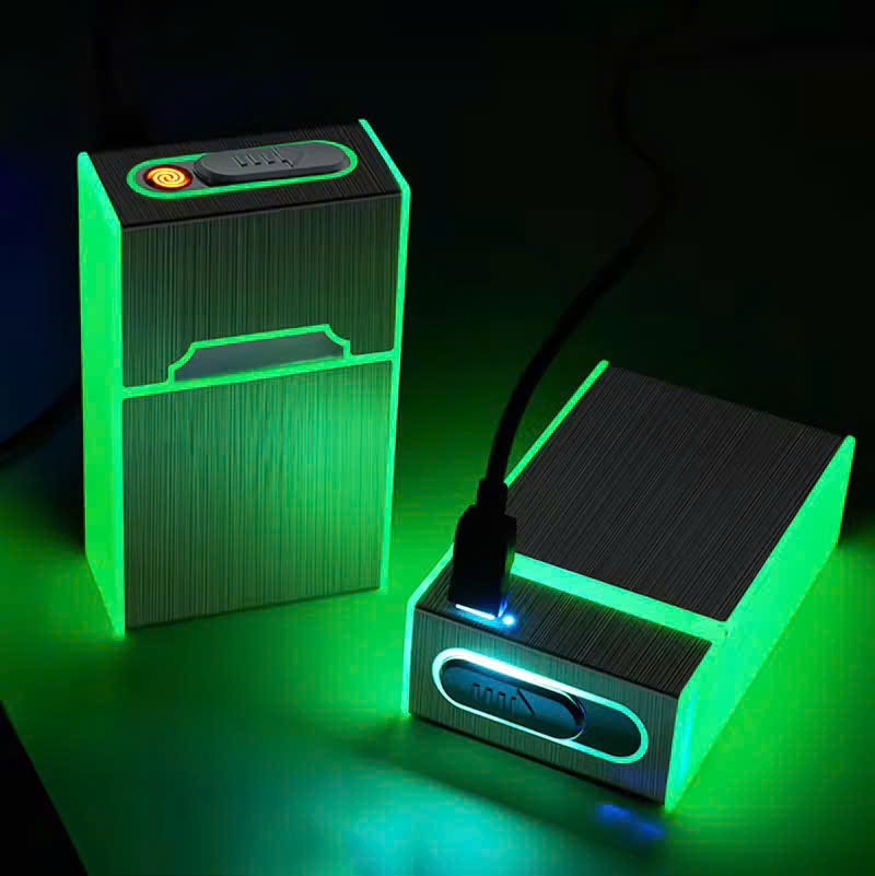 Hộp Đựng Nguyên Bao Kèm Bật Lửa Sạc Điện Hồng Ngoại – Sang Trọng, Độc Đáo, Tiện Lợi
