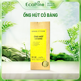 Hộp 100 Ống Hút Cỏ Bàng Ecopine Dài 20 cm - Dùng Được Cho Tất Cả Các Loại Thức Uống
