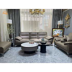 Combo ghế sofa băng da bò Italy Juno sofa màu xám cafe – SBFCT05 2m2 hàng cao cấp chuẩn da bò nhập khẩu Ý