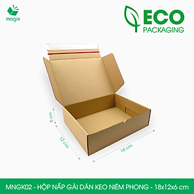 MNGK02 - 18x12x6cm - COMBO 20 HỘP CARTON NẮP GÀI HÔNG CÓ KEO NIÊM PHONG - THÙNG HỘP CARTON ĐÓNG HÀNG