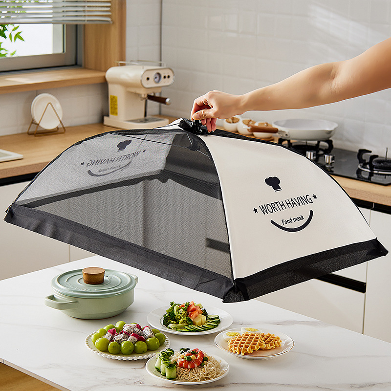 Chụp lồng bàn đậy thức ăn gấp gọn , giữ nhiệt và bảo vệ đồ ăn sạch sẽ , chất liệu an toàn có móc treo tiện lợi