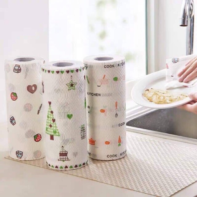 Cuộn giấy lau nhà bếp đa năng vải không dệt có thể tái sử dụng nhiều lần