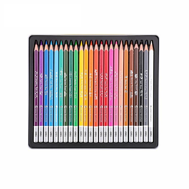 Bút chì màu học sinh hộp sắt Deli 12/24/36 màu/hộp - EC00205/EC00225/EC00235
