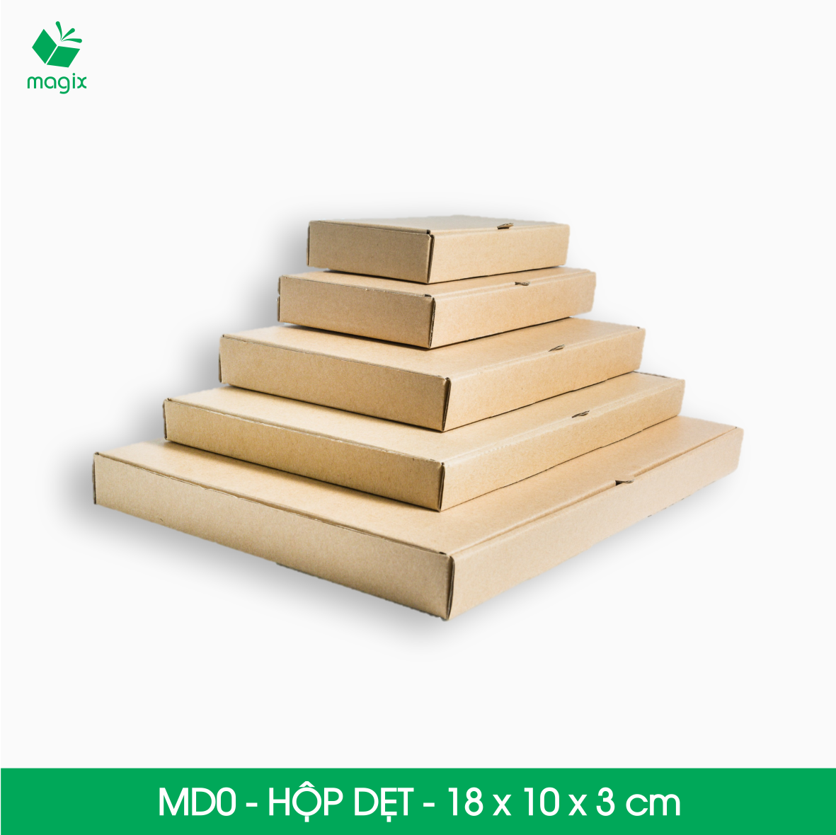 MD0 - 18x10x3 cm - 25 Thùng hộp carton trơn đóng hàng