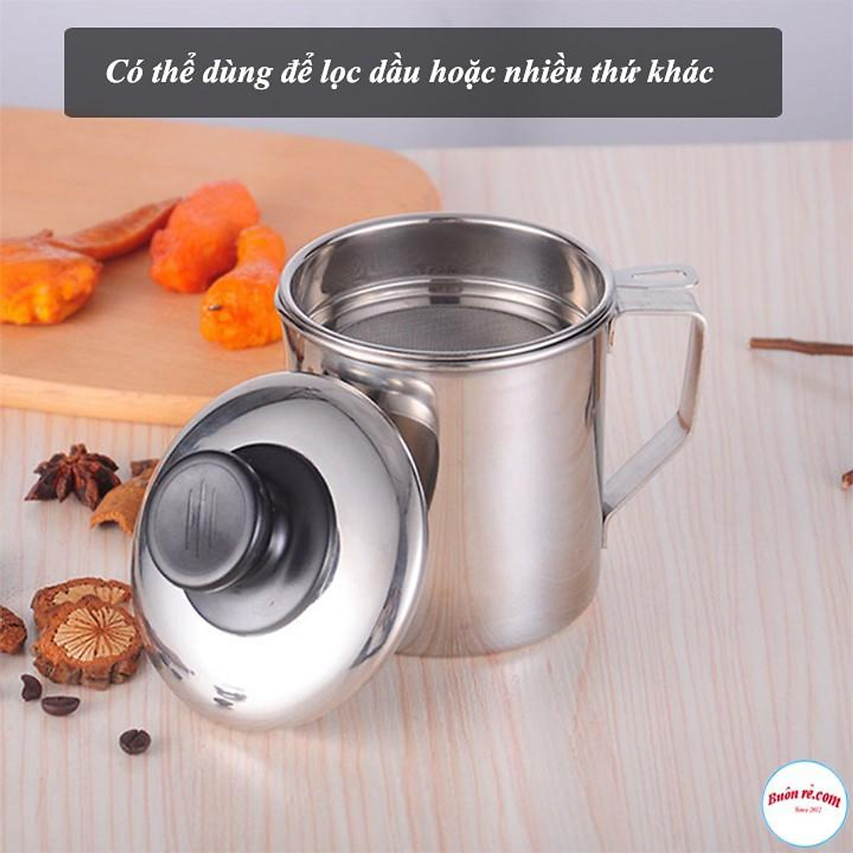 Ca Lọc Dầu Inox 304 Không Thấm Lọc Dầu Cực Trong ,Không Để Lại Cặn,Nguyên Chất Dầu Không Đen - Hàng Loại 1 - Chính Hãng MINIIN