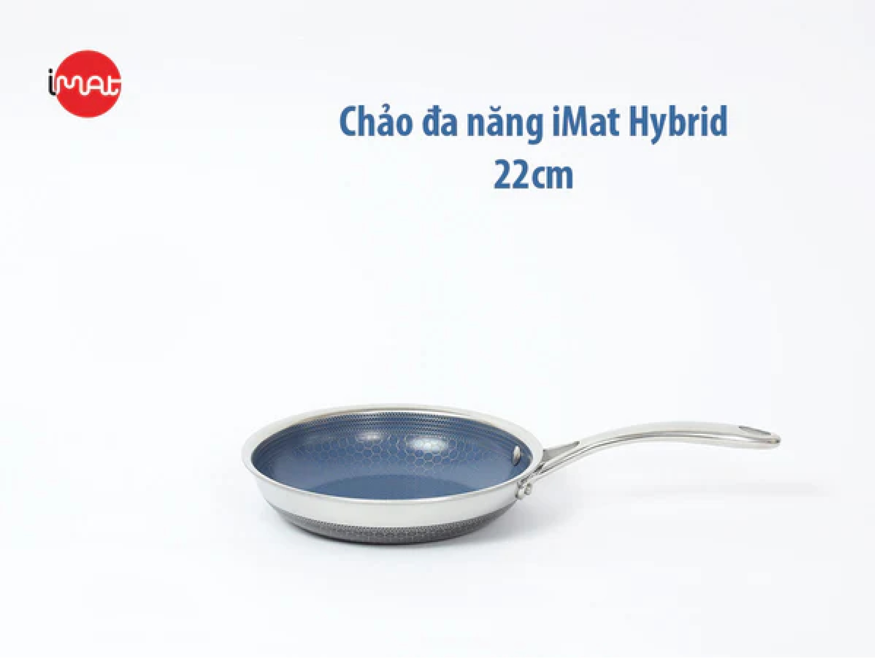 Chảo chiên iMat Hybrid lòng xanh