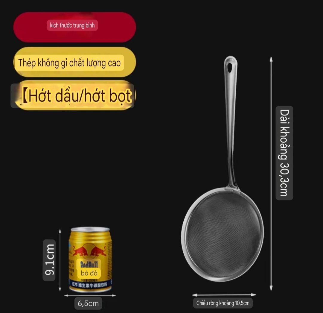 Dụng cụ lọc vớt bọt lọc dầu, hớt bọt, vợt vớt cặn bã inox