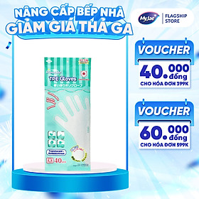 Găng Tay Chống Khuẩn TPE MyJae Một Lần Dùng Nấu Ăn, Rửa Chén Bát Size M (40 Cái/Hộp)