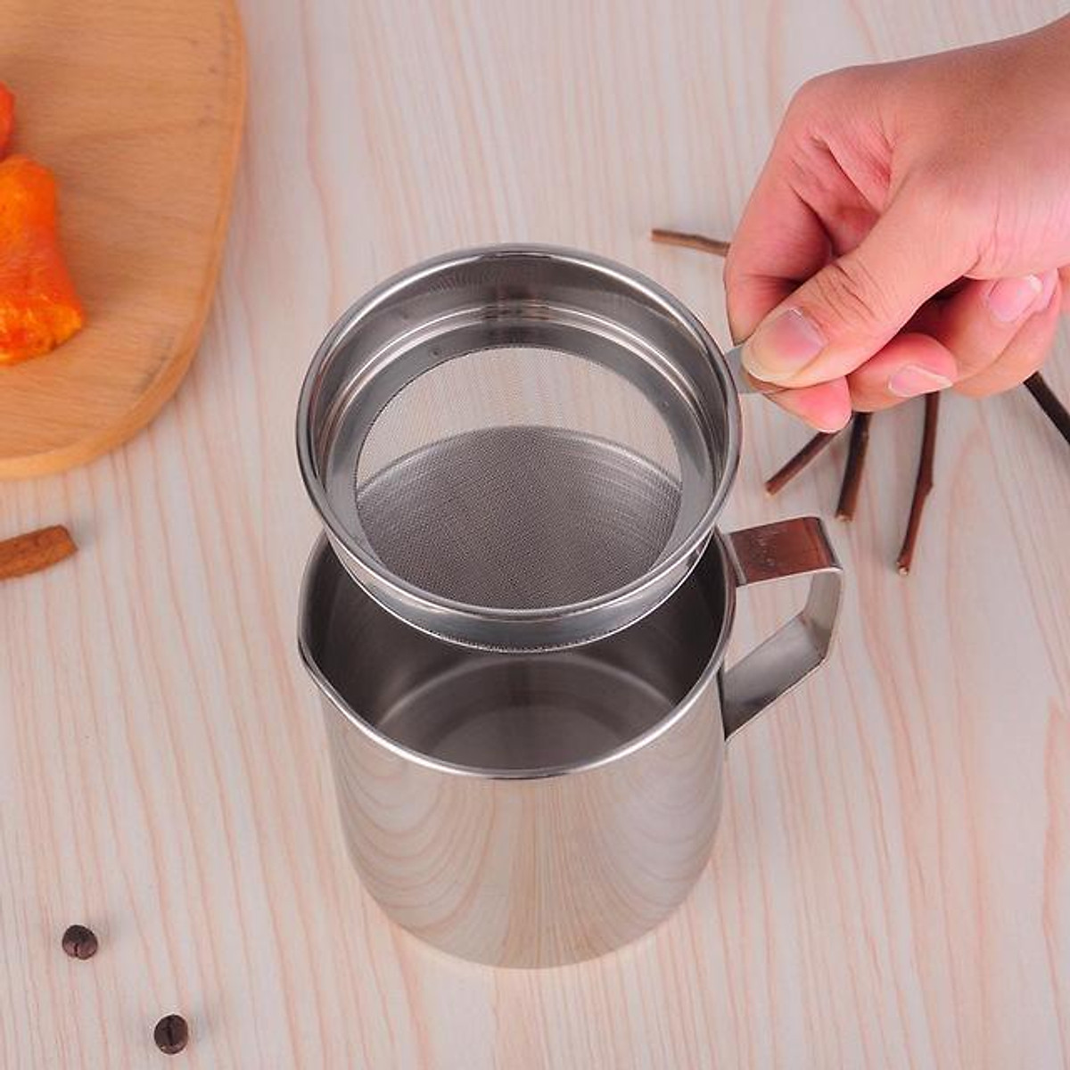 Ca Lọc Dầu Inox 304 Không Thấm Lọc Dầu Cực Trong ,Không Để Lại Cặn,Nguyên Chất Dầu Không Đen - Hàng Loại 1 - Chính Hãng MINIIN