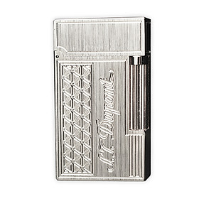 Vỏ Hộp Quẹt Bật Lửa D upon Gas Đá D34B Họa Tiết Cánh Hoa Tam Giác Đẹp, Độc Lạ In Logo - Dùng Gas Đá Cao Cấp
