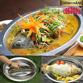 Khay Lẩu Cá Chép Om Dưa Cả Con, Có Vỉ Đáy Chống Cháy Sát, Inox Đun Trên Mọi Loại Bếp Hàng Chính Hãng