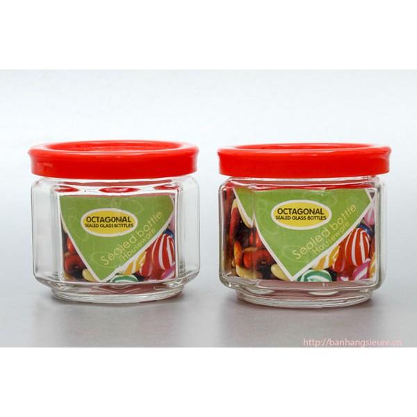 Hũ đựng gia vị thủy tinh 260ml nắp nhựa