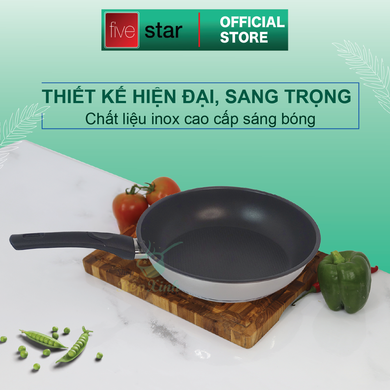 Bộ nồi chảo cao cấp Fivestar Plus 6 món nắp inox | tặng 1 vá canh