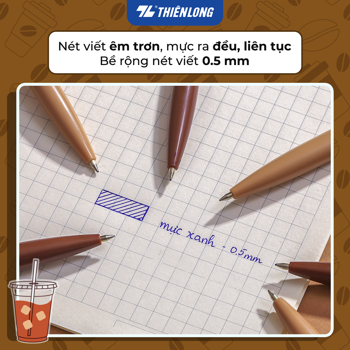 Combo 5/10/20 Bút gel B - Buttersmooth Gel Thiên Long GELB-032 - Premium Tip viết êm, trơn - Mực Xanh - Thân ngẫu nhiên