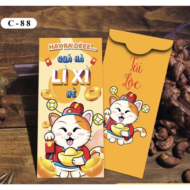 Set 100 bao lì xì Tết , phát tài cả năm hàng đẹp nhiều mẫu mới , vô cùng xinh xắn và cute