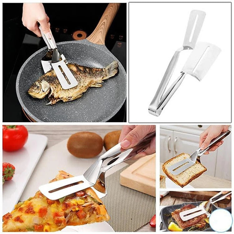 Kẹp inox gắp thức ăn - xẻng lật thực phẩm chiên đồ ăn bằng inox 304