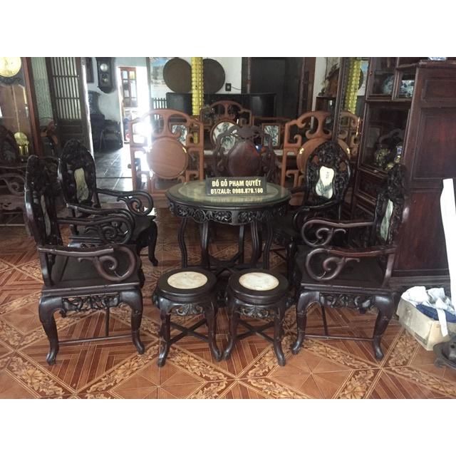 Bộ ghế trúc dưa gỗ gụ