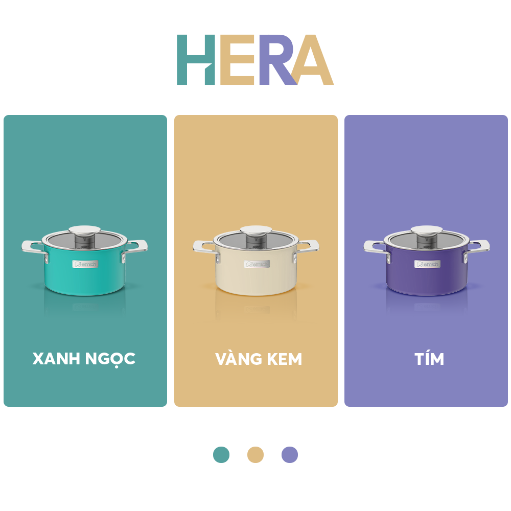 Nồi inox liền khối Elmich Hera EL-8100 size 16cm dùng bếp từ - Hàng chính hãng