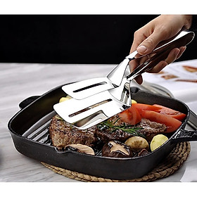 Kẹp gắp đồ ăn bằng inox Kẹp gắp thức ăn inox 304 - 26cm 