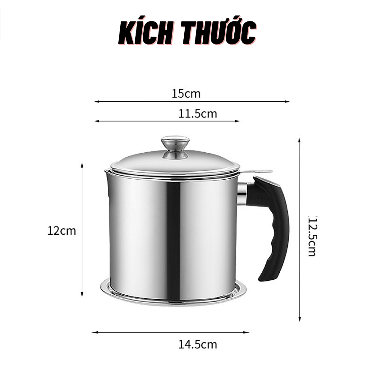 Ca Lọc Dầu Inox 304 Không Thấm Lọc Dầu Cực Trong ,Không Để Lại Cặn,Nguyên Chất Dầu Không Đen - Hàng Loại 1 - Chính Hãng MINIIN