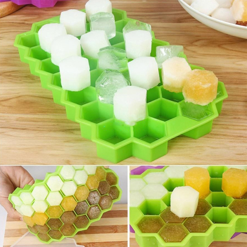 Khuôn Silicon Làm Đá , Thạch , Rau Câu , Socola , Kẹo .. Lục Giác 37 Ô Hình Tổ Ong - PaKaSa ( Giao màu ngẫu nhiên)