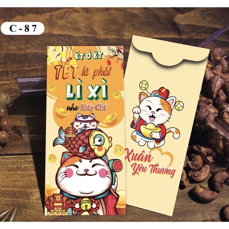 Set 100 bao lì xì Tết , phát tài cả năm hàng đẹp nhiều mẫu mới , vô cùng xinh xắn và cute