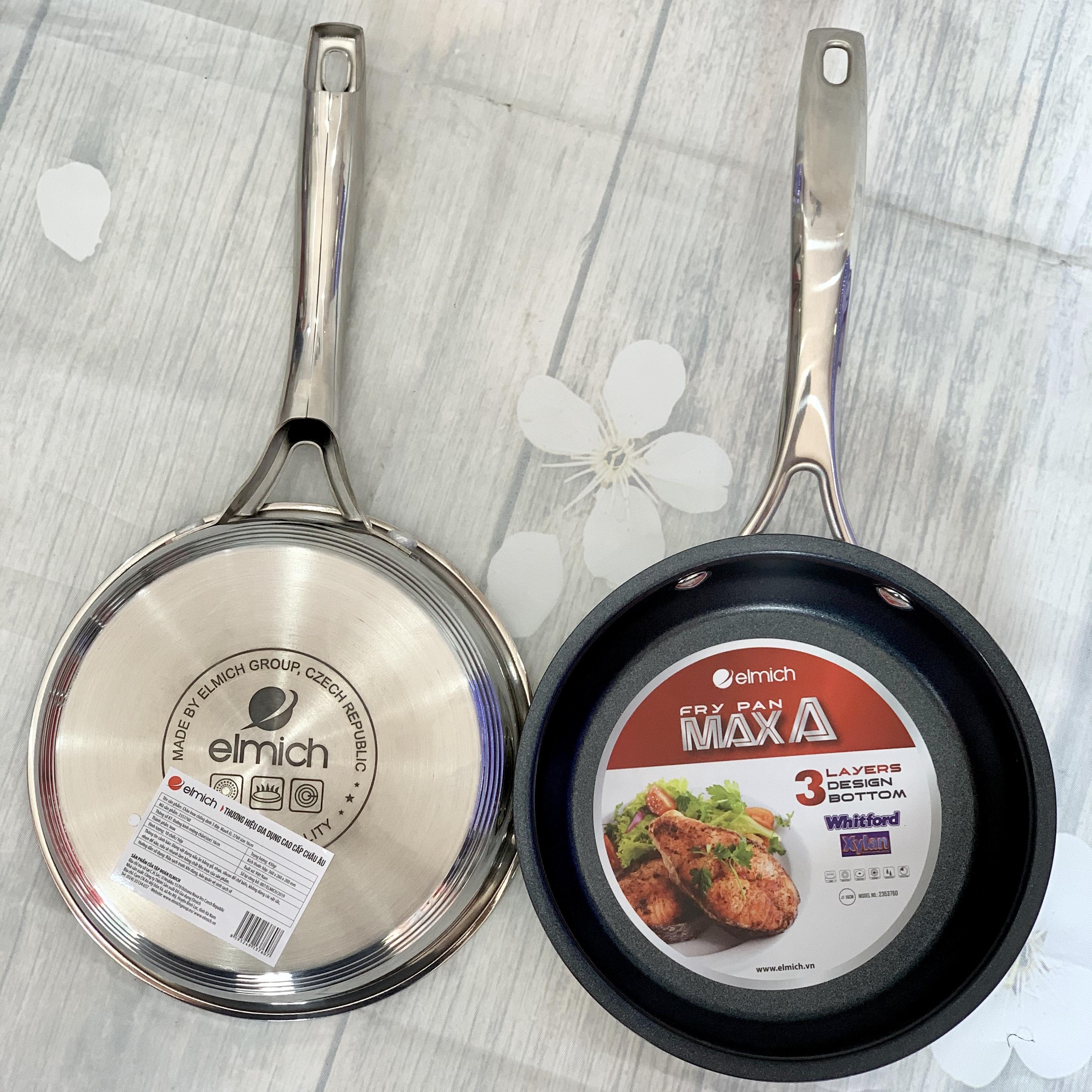 CHẢO INOX CHỐNG DÍNH ELMICH 3 ĐÁY MAX A 24CM