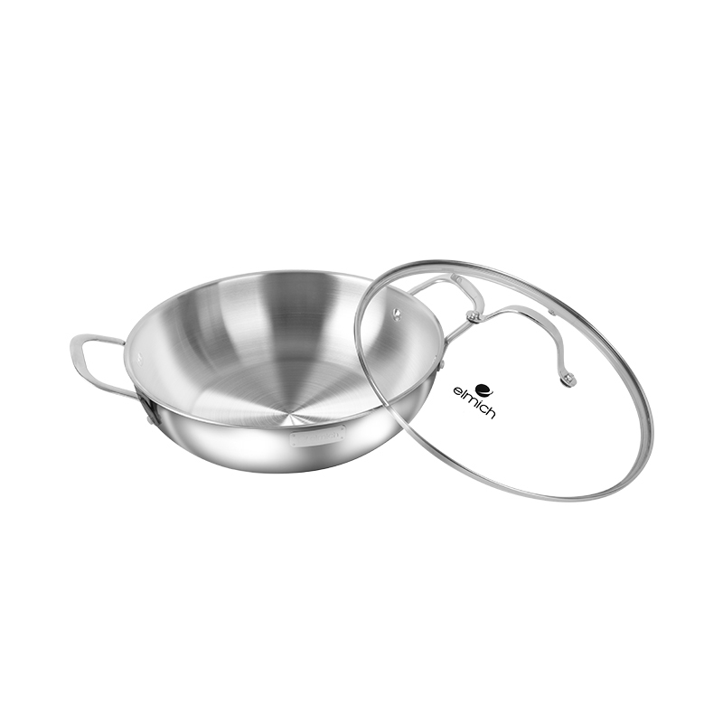 Chảo Xào Kiêm Nồi Lẩu inox cao cấp 3 lớp đáy liền ELMICH TRI-MAX (EL-3797 Size 28cm, EL-3798 Size 30cm) - Hàng Chính Hãng