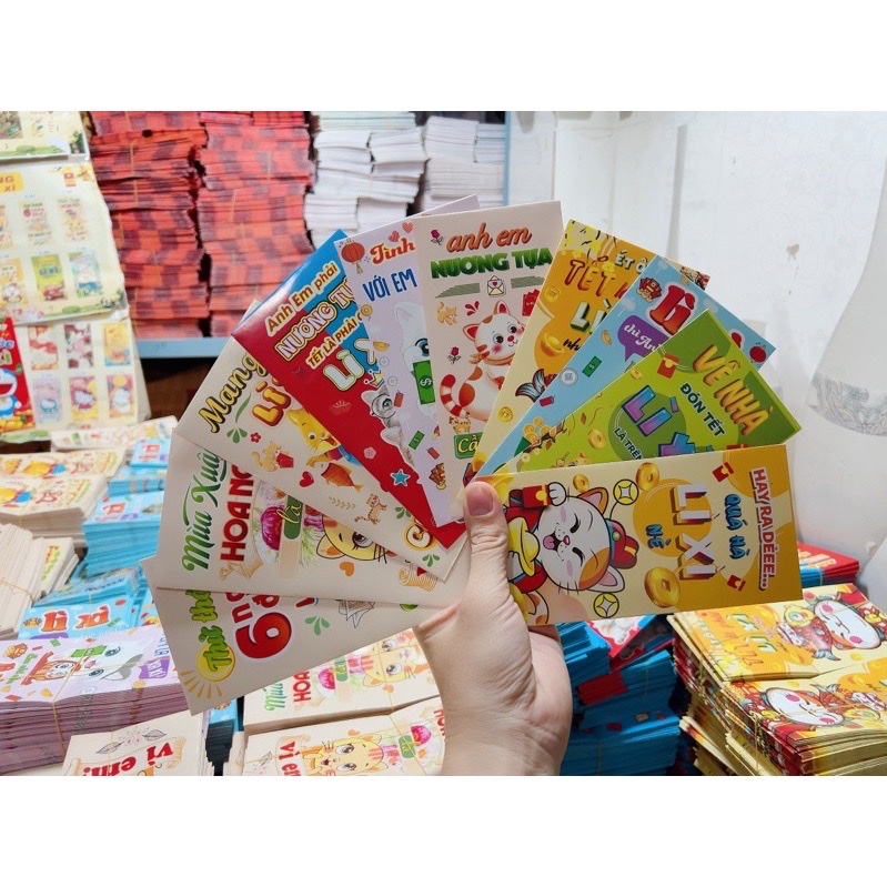 Set 100 bao lì xì Tết , phát tài cả năm hàng đẹp nhiều mẫu mới , vô cùng xinh xắn và cute
