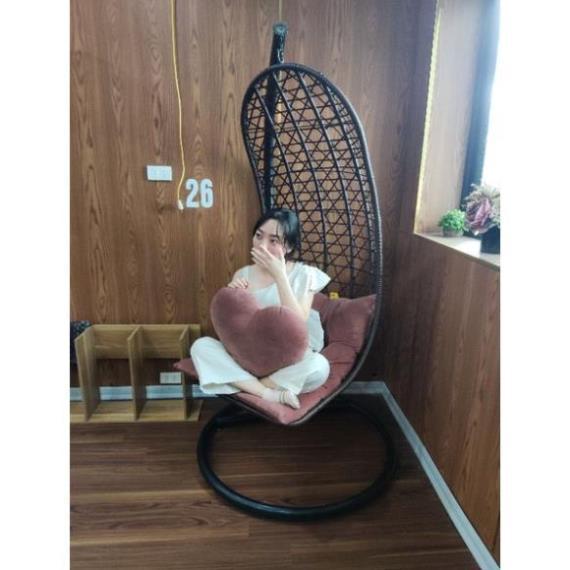 Hàng Siêu Cấp Xích đu đan, ghế lười, nôi treo thư giãn đọc sách sân vườn mây nhựa, dáng hình thìa - Giá Tại Xưởng