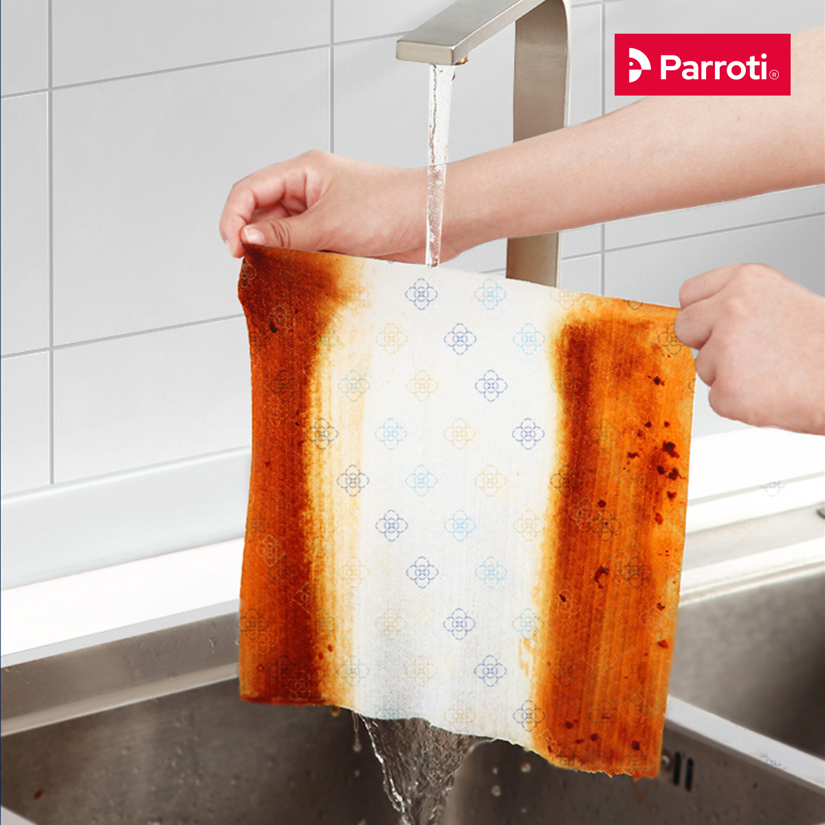 Khăn giấy cuộn đa năng, lau bếp, lau kính, chén bát, lau tay (50 khăn/cuộn, 25cm x25cm) - Parroti Bingo NG01