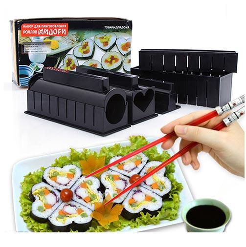 Bộ Dụng Cụ Làm Sushi 10 Món - Tặng Muỗng Lọc Lấy Lòng Đỏ Trứng Màu Ngẫu Nhiên